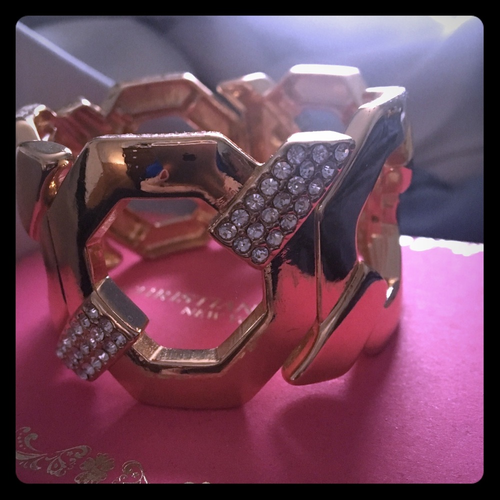 Gold and rhinestone bracelet